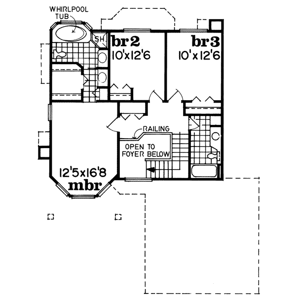Traditional Floor Plan - Upper Floor Plan #47-527