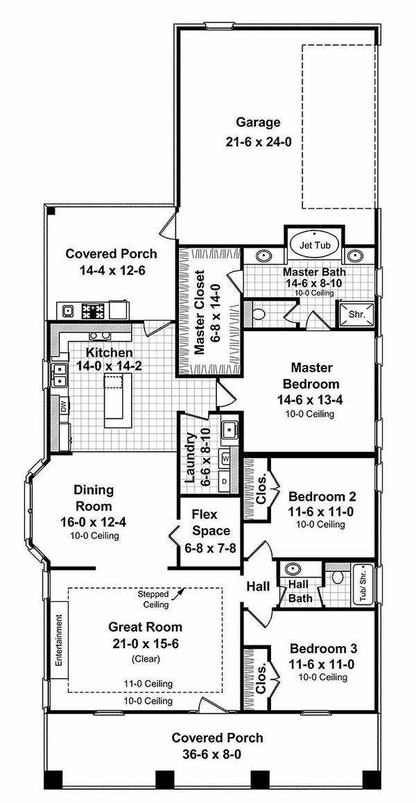 Craftsman Floor Plan - Main Floor Plan #21-249