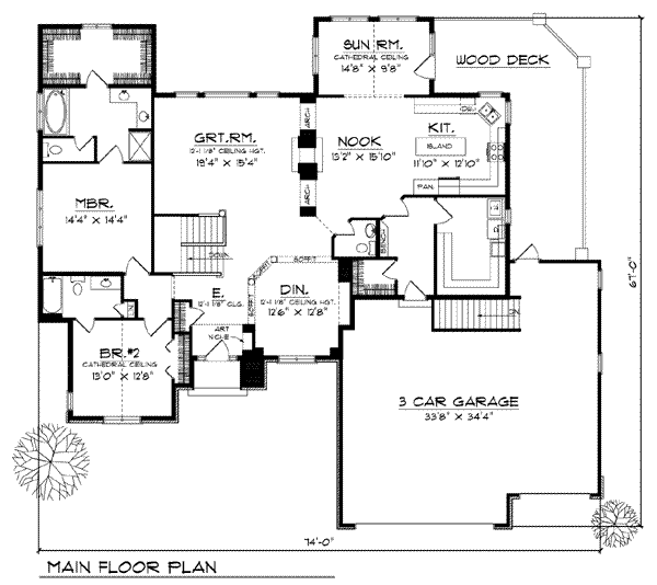 Dream House Plan - Traditional Floor Plan - Main Floor Plan #70-784