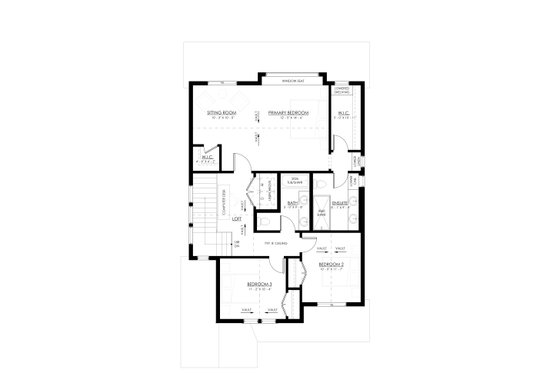 Floor Plan - Upper Floor for Farmhouse House Plan #1114-3 - 3 bed, 2 bath