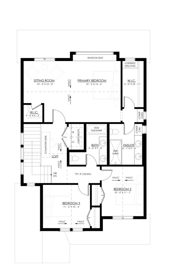 Farmhouse Floor Plan - Upper Floor Plan #1114-3