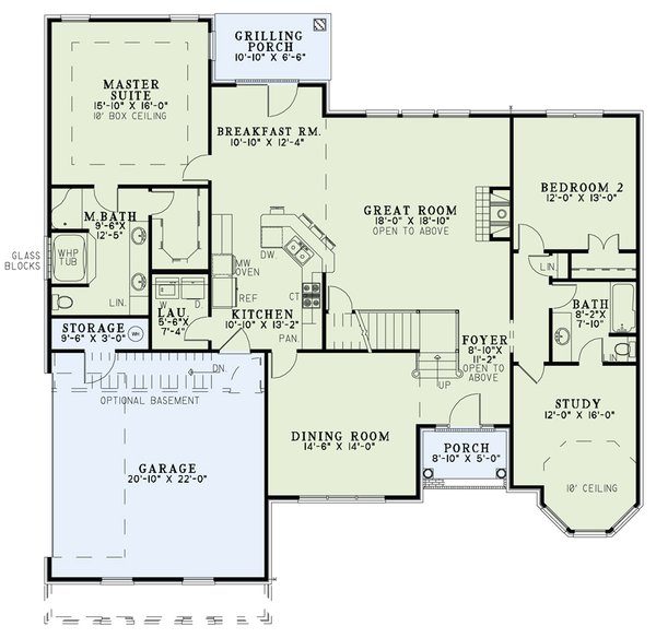 House Plan Design - Country Floor Plan - Main Floor Plan #17-2692