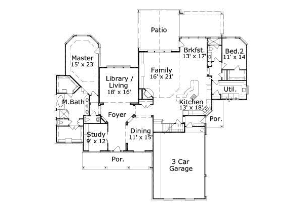 Traditional Floor Plan - Main Floor Plan #411-153