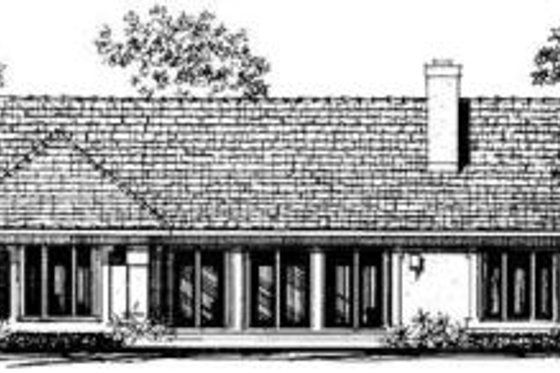 Exterior - Rear Elevation House Plan #72-138 - 3 bed, 2 bath