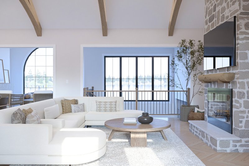 Architectural House Design - Interior - Family Room 1 for Cottage House Plan #455-797 - 3 bed, 3 bath