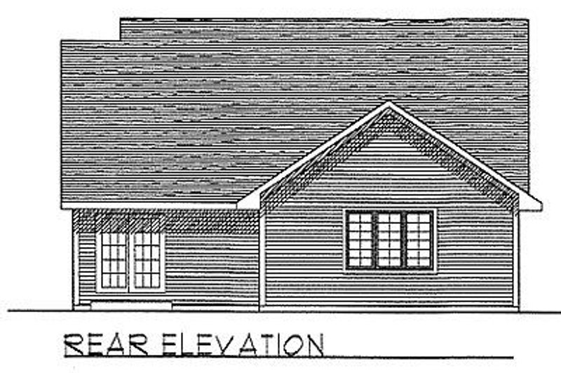 House Plan Design - Exterior - Rear Elevation for Traditional House Plan #70-128 - 3 bed, 2 bath