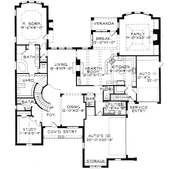 European Floor Plan - Main Floor Plan #141-114