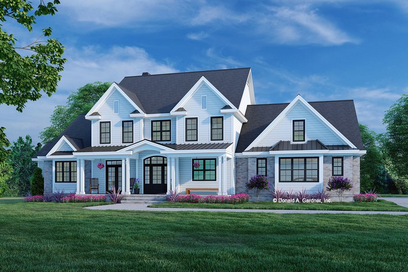 House Blueprint - Farmhouse Exterior - Front Elevation Plan #929-1113