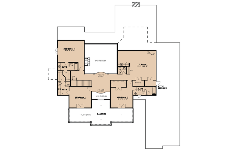 Dream House Plan - Floor Plan - Upper Floor for European House Plan #923-78 - 4 bed, 4.5 bath