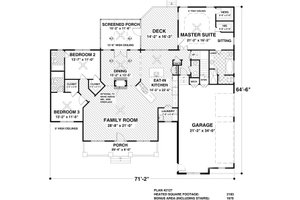 Floor Plan - Main Floor House Plan #56-607 - 3 bed, 3 bath