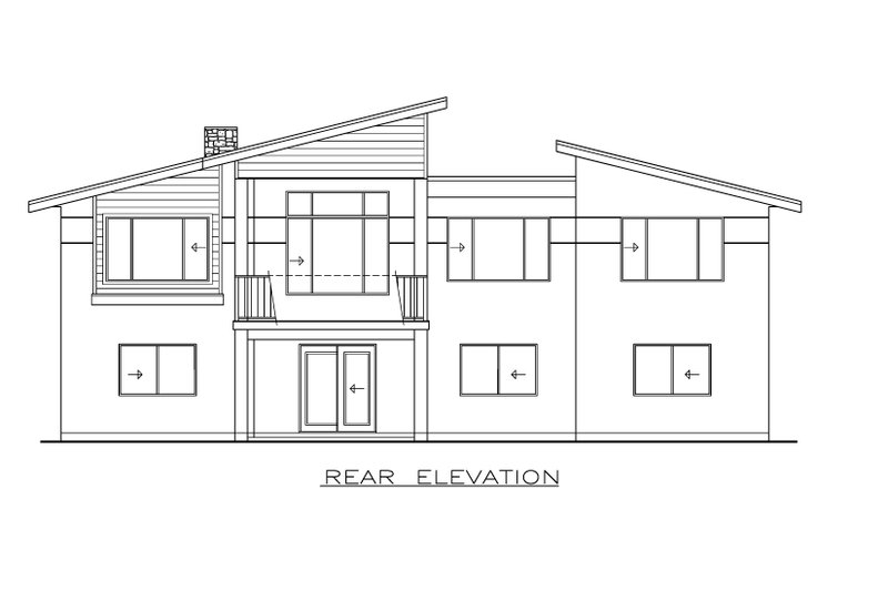 Home Plan - Exterior - Rear Elevation for Contemporary House Plan #1100-78 - 3 bed, 2 bath