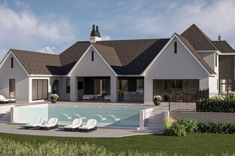 Dream House Plan - Exterior - Rear Elevation for Modern House Plan #455-393 - 5 bed, 4 bath