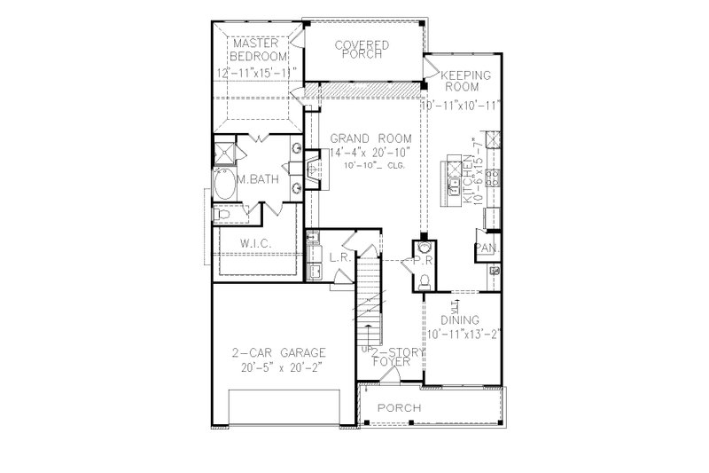 Home Plan - Floor Plan - Main Floor for Traditional House Plan #54-582 - 4 bed, 3 bath
