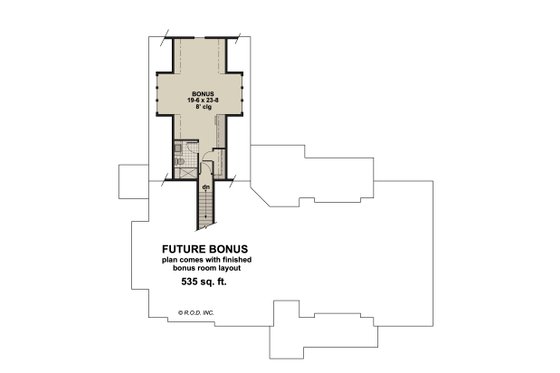 Floor Plan - Upper Floor for Farmhouse House Plan #51-1305 - 3 bed, 2.5 bath