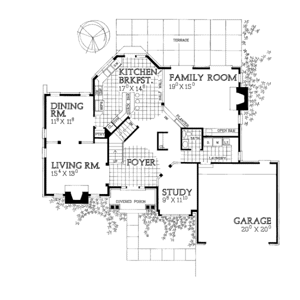 House Plan Design - European Floor Plan - Main Floor Plan #72-377