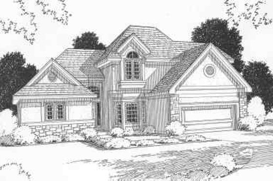 Exterior - Front Elevation for Traditional House Plan #6-194 - 4 bed, 3.5 bath