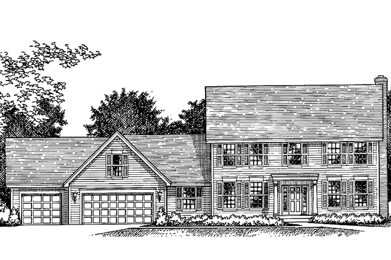 Home Plan - Exterior - Front Elevation 3 for Classical House Plan #51-838 - 4 bed, 2.5 bath
