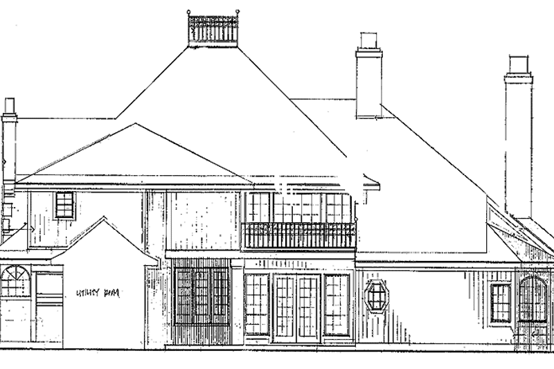 Home Plan - Exterior - Rear Elevation for Classical House Plan #952-37 - 4 bed, 3.5 bath