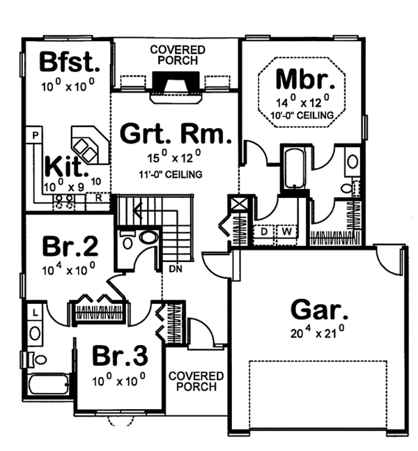 House Plan Design - Ranch Floor Plan - Main Floor Plan #20-2234