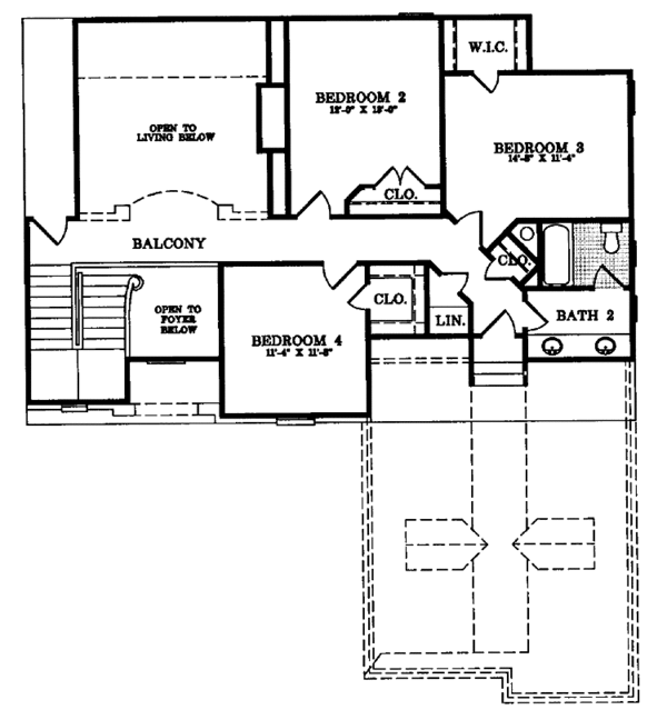 House Design - Traditional Floor Plan - Upper Floor Plan #952-16