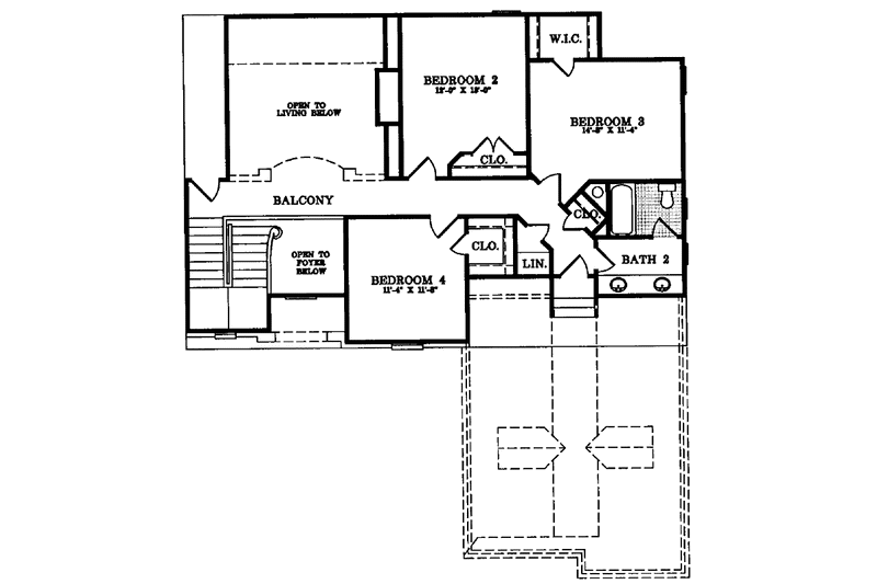 Dream House Plan - Floor Plan - Upper Floor for Traditional House Plan #952-16 - 4 bed, 2.5 bath