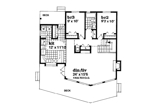 Floor Plan - Main Floor House Plan #47-323 - 3 bed, 2 bath