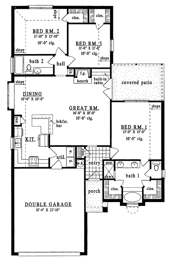 Dream House Plan - Ranch Floor Plan - Main Floor Plan #42-531