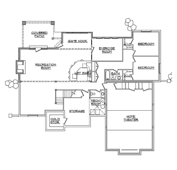 Dream House Plan - Country Floor Plan - Lower Floor Plan #945-79