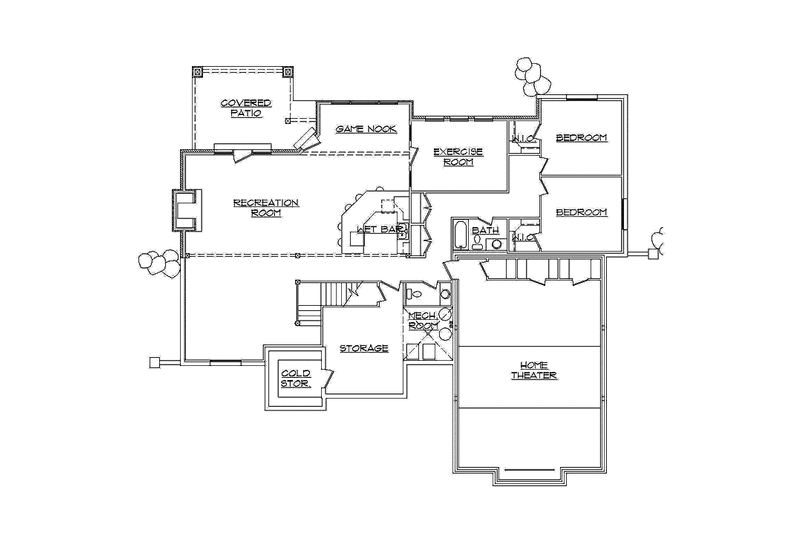 Home Plan - Floor Plan - Lower Floor for Country House Plan #945-79 - 4 bed, 3.5 bath