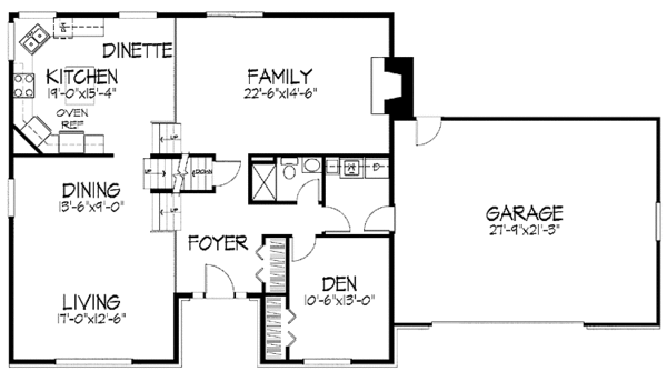Home Plan - Colonial Floor Plan - Main Floor Plan #51-740