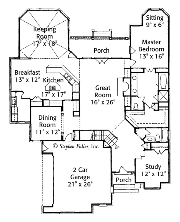 House Design - Country Floor Plan - Main Floor Plan #429-340