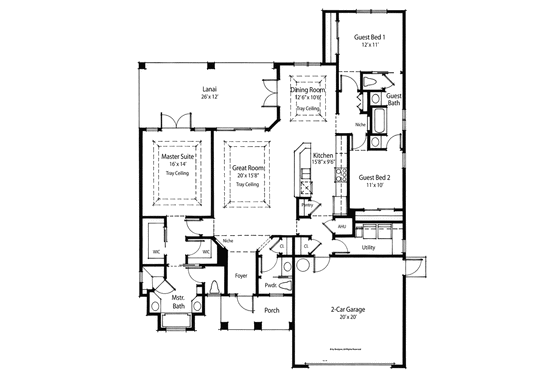 Floor Plan - Main Floor for Country House Plan #938-37 - 3 bed, 2.5 bath