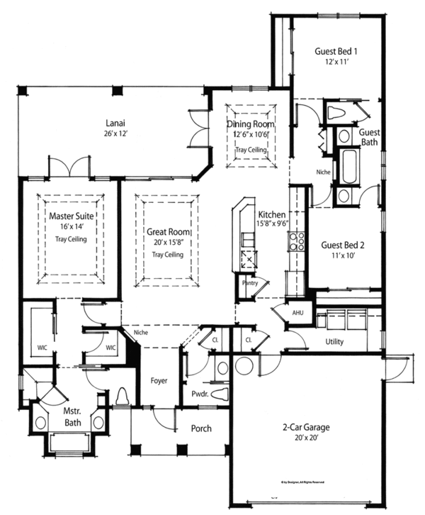 House Design - Country Floor Plan - Main Floor Plan #938-37