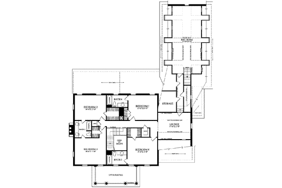 Floor Plan - Upper Floor for Classical House Plan #137-157 - 5 bed, 4 bath
