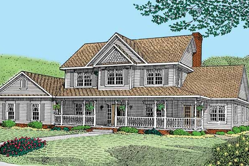 Architectural House Design - Victorian Exterior - Front Elevation Plan #11-258