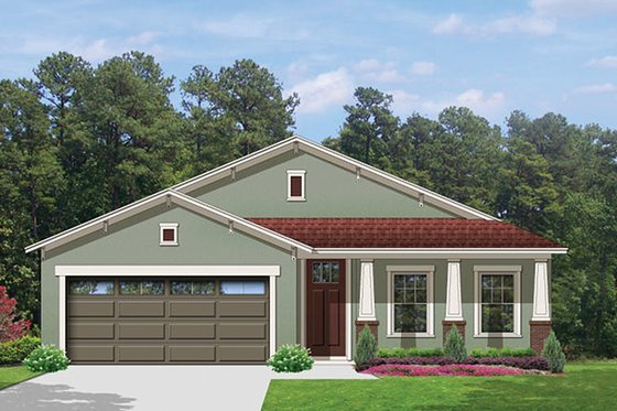 Exterior - Front Elevation 4 for Craftsman House Plan #1058-71 - 3 bed, 2 bath
