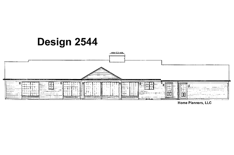 House Plan Design - Exterior - Rear Elevation for Ranch House Plan #72-647 - 4 bed, 2.5 bath