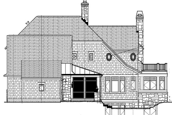Exterior - Rear Elevation 4 for Craftsman House Plan #928-185 - 4 bed, 3.5 bath