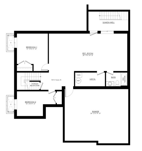 Home Plan - Farmhouse Floor Plan - Lower Floor Plan #1114-95