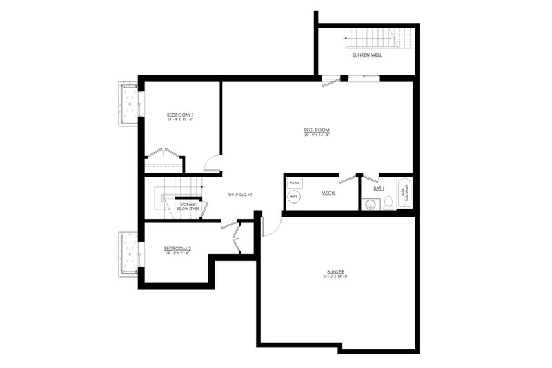 Home Plan - Floor Plan - Lower Floor for Farmhouse House Plan #1114-95 - 4 bed, 2.5 bath