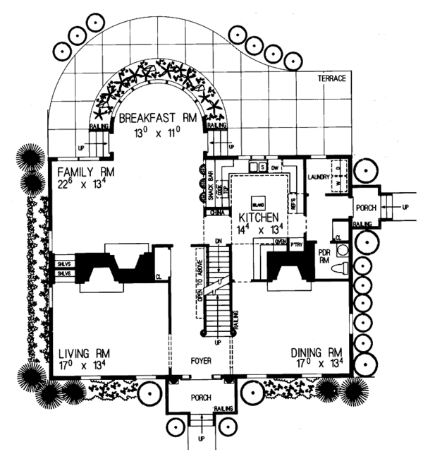 Architectural House Design - Classical Floor Plan - Main Floor Plan #72-818
