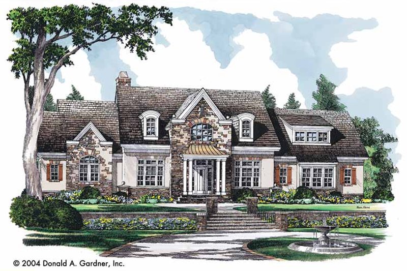 House Blueprint - Country Exterior - Front Elevation Plan #929-722