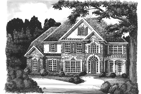 Exterior - Front Elevation 9 for Colonial House Plan #927-76 - 4 bed, 3.5 bath