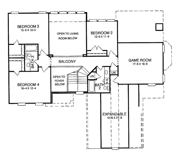 Dream House Plan - Traditional Floor Plan - Upper Floor Plan #952-213