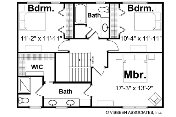 Floor Plan - Upper Floor for Country House Plan #928-96 - 3 bed, 2.5 bath