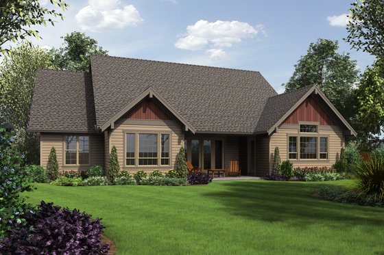 Exterior - Rear Elevation for Craftsman House Plan #48-679 - 3 bed, 3.5 bath