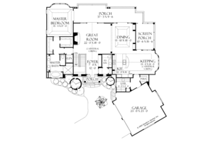 Floor Plan - Main Floor for European House Plan #929-899 - 3 bed, 3.5 bath