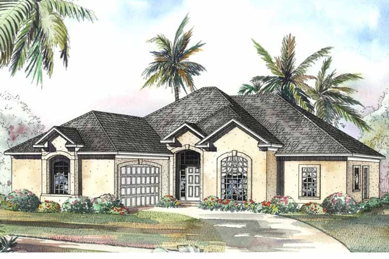 Dream House Plan - Exterior - Front Elevation 3 for Mediterranean House Plan #17-3178 - 3 bed, 2 bath