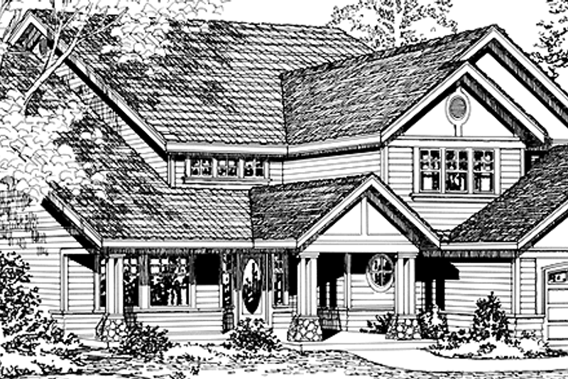 Architectural House Design - Country Exterior - Front Elevation Plan #966-60
