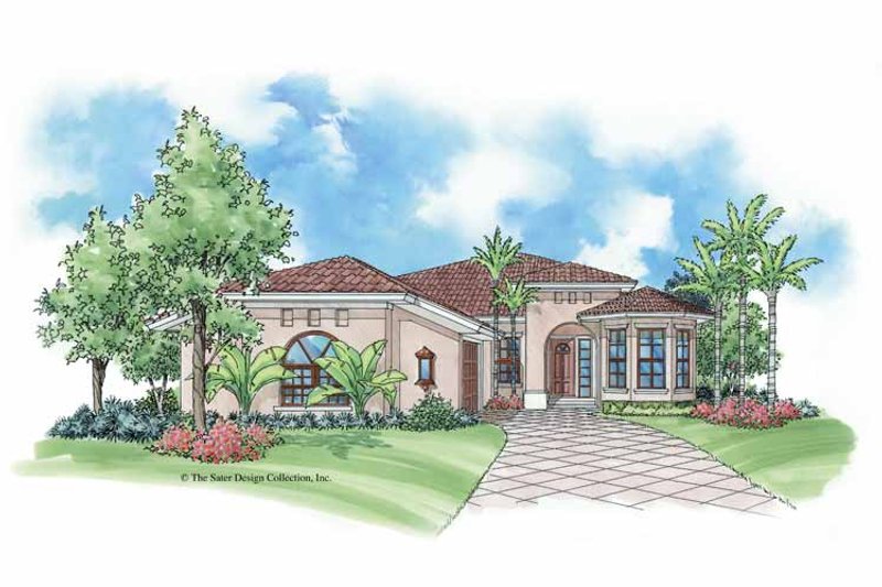 Home Plan - Exterior - Front Elevation 3 for Mediterranean House Plan #930-385 - 2 bed, 2 bath